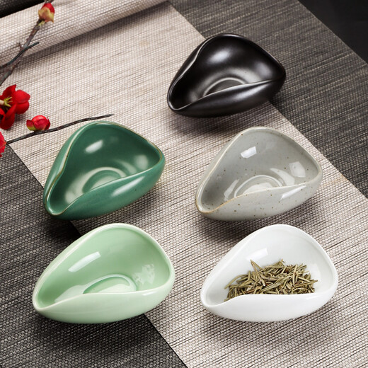 Jieyi Ceramic Teaspoon Retro Tea Lotus Kung Fu Tea Set Celadon Tea Divider Tea Art Tea Zen Tea Ceremony Accessories Tea Lotus Gaobai