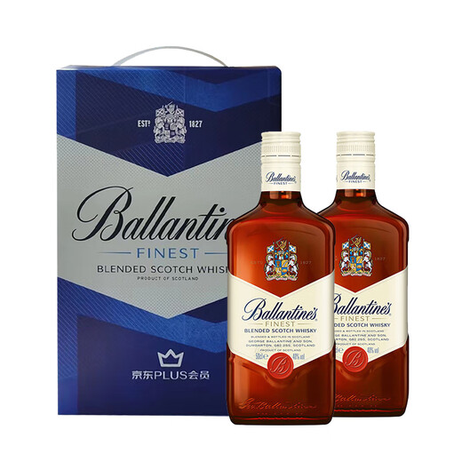 百龄坛（Ballantine`s）XPLUS会员联名款 特醇 威士忌 500ml双瓶装  洋酒礼盒  