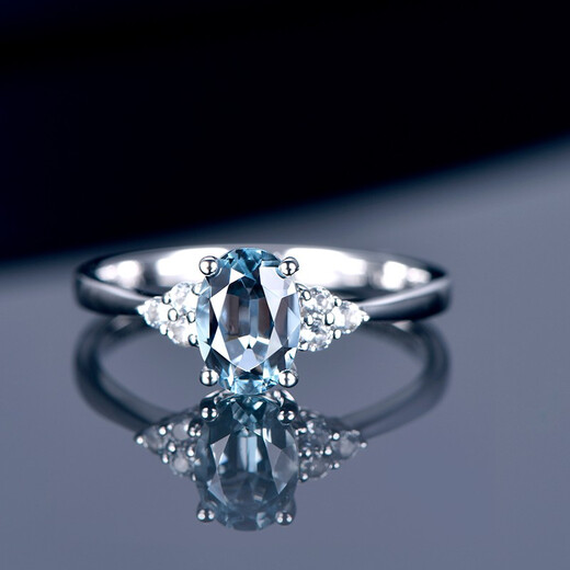 Millais Jewelry Fashionable and Exquisite Series 0.72 carat Sky Blue Aquamarine Ring 18K Gold Ring Craftsmanship Customization 0.83 Carat 4A Tanzanite Blue Tanzanite Ring Ring Size Can Be Customized