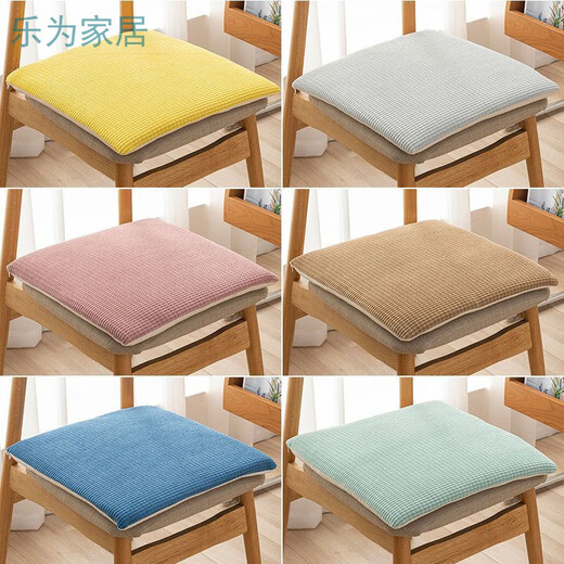 Qiaorui thickened cushions, soft butt cushions, office student classroom dormitory stools, butt chair cushions, car seat cushions, Dutch velvet gray, non-slip bottom + straps, 35*35cm* thick, about 4cm, suitable for student chairs
