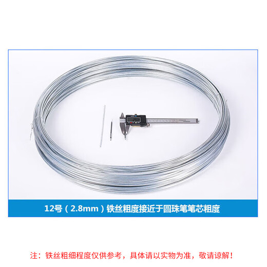 Bingyu Galvanized Iron Wire Industrial Construction Site Construction Wire Bundling Wire Tie No. 12 Thick 2.8mm 5kg Long About 103 Meters/Roll BYT-202