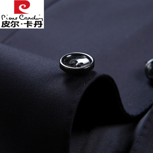 Pierre Cardin 2025 Four Seasons Worsted Wool Suit Men's High-end Middle-aged Men's Business Formal Wedding Suit Navy 175