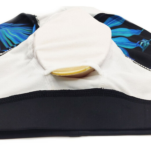 UXH tropical leaf green leaf briefs men's polyester fabric swimming pool ocean beach close-fitting elastic pants comfortable swimming equipment tethered size men's water sports black M