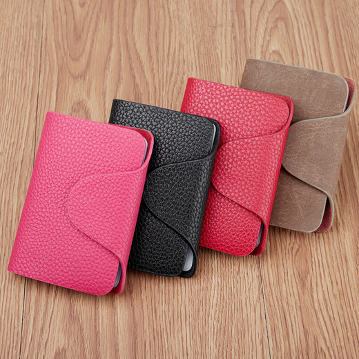 ELLEN FANTASIA cowhide card bag men's multi-card slot business card holder cowhide small card holder women's card bag card holder card bag large capacity retro light coffee