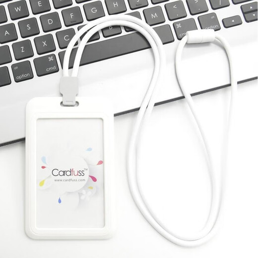 Fashionable round rope lanyard tag employee card bus card work card work permit campus card holder card with student bus C5 gray vertical version + 9734 silver round rope