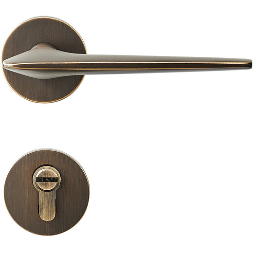 GUTE French brass door lock bedroom door lock indoor silent door lock solid wood door lock room door lock handle universal lock coffee bronze bedroom door lock