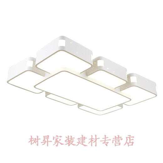 套房灯具全套 三房两厅中式家庭灯具套装LED吸顶灯客厅灯卧室灯长方形餐厅灯现代简约套餐组合套装成套灯 青色 （三室二厅E）