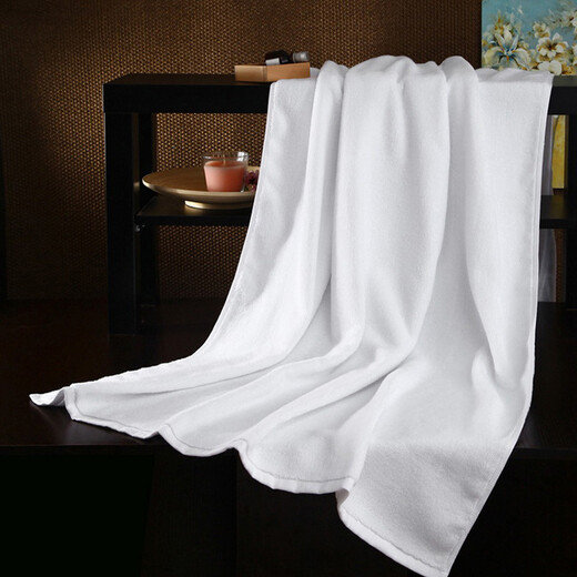 Hotel hotel beauty foot bath club pure white thickened absorbent adult large towel white bath towel 500g long hair soft 70*140cm