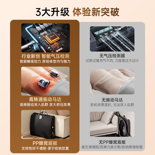 Westinghouse S206Pro+/S206Pro Massage Pad Stretch Pad Full Body Reclining Cushion Chair Bed Folding Massage Chair Home Mini Cervical Lumbar Back Massager Parents Couple Gift Vibration + Air Pressure Detection S206Pro+Normandy Gray Foldable and Does Not Take Up Space