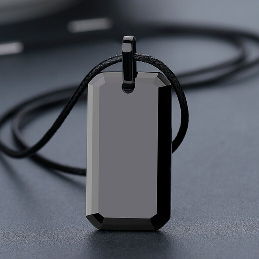 Peifeite black necklace men's trendy simple men's pendant sweater chain trendy pendant tungsten gold necklace men's engraving military brand black length 60cm