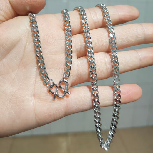 Platinum Cuban Necklace Bag PT950 Men's Versatile Platinum Bag 999yin Necklace Sensitive Chain PT279 Engraved Exquisite Cuban Chain About 6mm Diameter