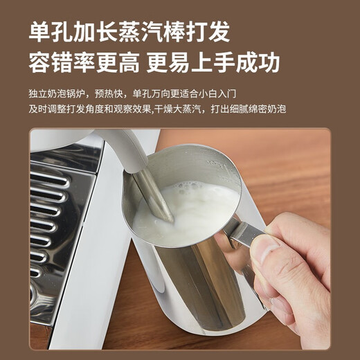 柏翠意式咖啡机家商用全半自动研磨一体机小型浓缩奶泡机双泵双炉 PE3899 节日礼物 星光海盐白（ 下单前咨询送惊喜赠品 ）