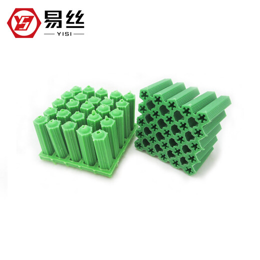 Yisi nylon expansion pipe green plastic rubber plug with self-tapping screw expansion pipe rubber granule wall plug anchor bolt expansion plug color zinc nail M6 rubber plug + color zinc self-tapping (100 sets)