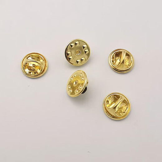 Kaleven universal brooch spare buckle butterfly buckle flat head card cap badge badge spurs needle full copper handmade material accessories butterfly buckle gold + small needle 10 sets