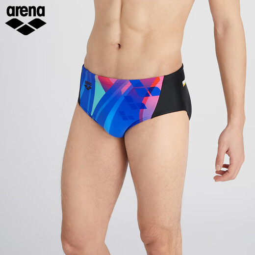 Мужские трусы серии Arena (arena) source power с принтом, модные, не смущающие плавки для фитнеса, черные/синие (BKBU) XL