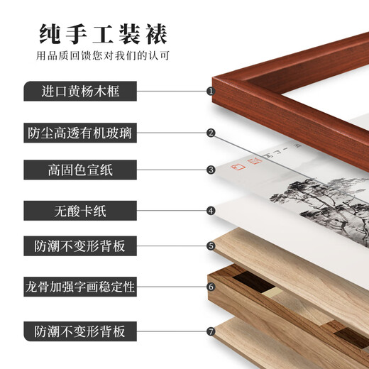 Bogu Painting Garden hand-painted new Chinese-style entrance decorative painting landscape painting restaurant hanging painting corridor aisle mural Chinese painting tea room ink painting elegant walnut Luban ruler lucky number length 102cm * height 68cm