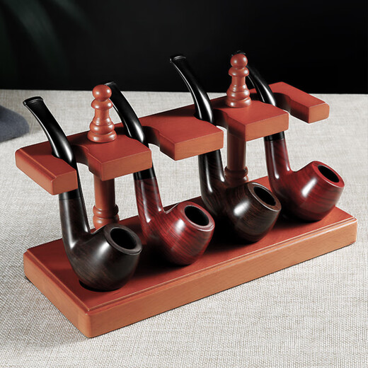 Genuine (ZOBO) ebony handmade pipe filter cigarette holder solid wood old-fashioned bent pipe gift box gift for men and elders