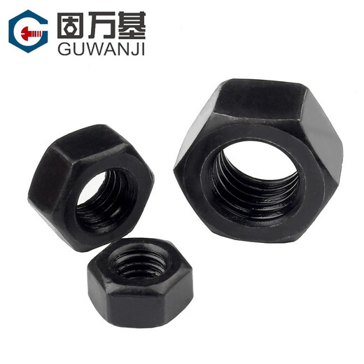 Guwanji grade 8.8 iron black fine thread hexagonal nut fine thread nut fine thread bolt cap screw nut nut cap collection black fine thread grade 8.8 M8x1 50 pieces