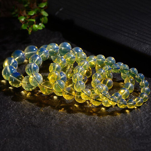 Dominican blue amber beeswax bracelet optimized amber Buddha beads round bead single circle bracelet beeswax bracelet synthetic blue amber men's and women's picture color diameter 16mm*14 pieces (standard men's style)