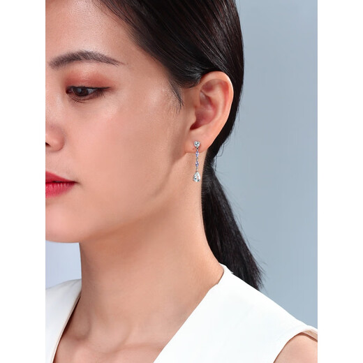 Libiao Musi long aquamarine tanzanite earrings 925 silver earrings natural gemstone water drop temperament versatile earring gift