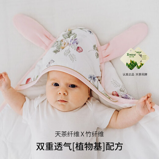 嫚熙（EMXEE）.婴儿包被新生儿初生宝宝纱罗抱被防惊跳包单外出包巾 热带丛林 90x90cm