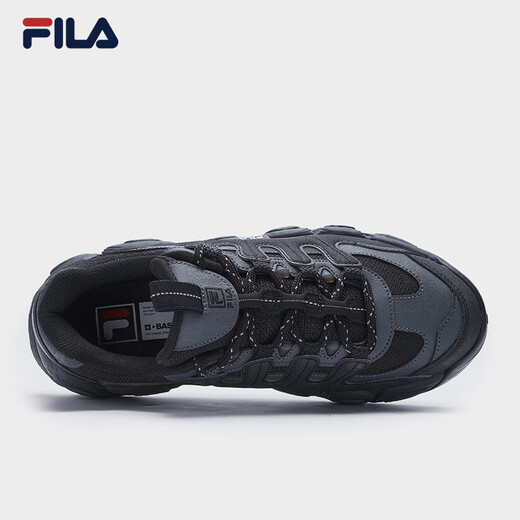 FILA official men's shoes CROISSANT modern sports shoes croissant shoes dad shoes black/shadow black gray-BC 42