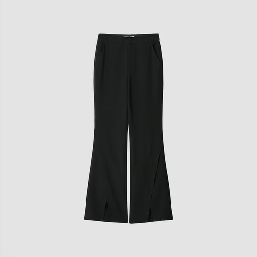Broadcast pants autumn shopping mall same style cross micro-flare split creasing women BDQ3KD0592 K40 black M
