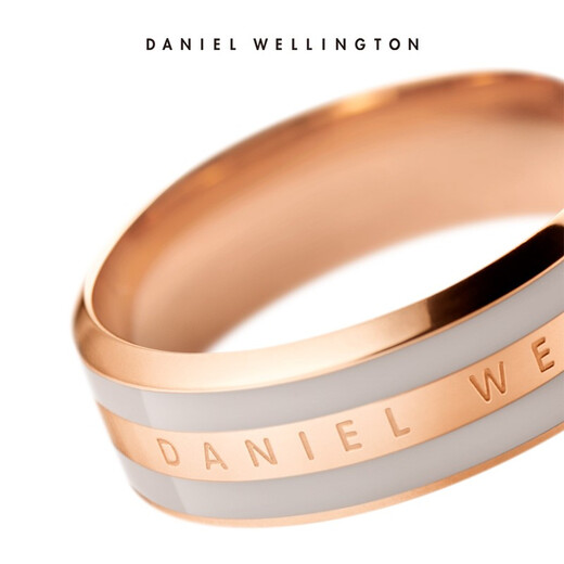 Daniel Wellington DW Ring Men and Women Morning Mist Gray Two-tone Couple Ring to Commemorate Confession Birthday Gift to Girlfriend Size 8 DW00400053