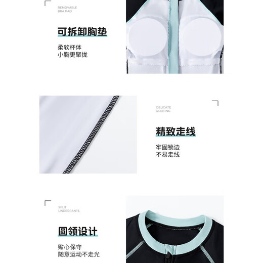 Chuangjingyi Select Girls Swimsuit Junior High School Girls 10 Girls 12-15 Years Old Children 13-14 Junior High School Students One-piece Swimsuit Swimming Training Black and Blue + Swimming Cap Swimming Goggles Earplugs Nose Clip M (70-85Jin Jin is equal to 0.5kg)