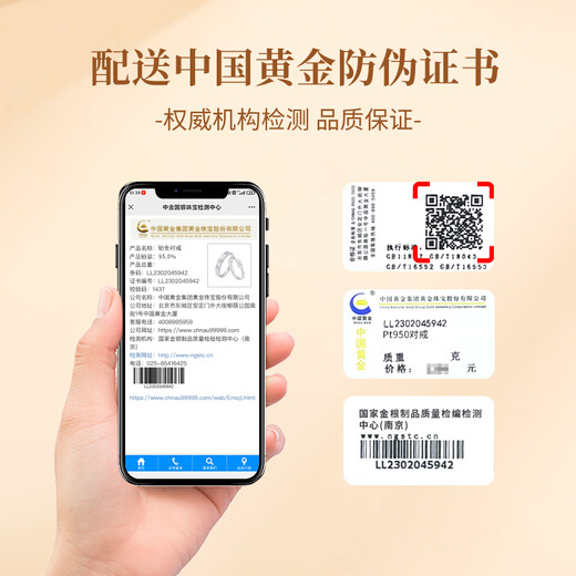 China Gold PT950 Platinum Ring Light Women's Platinum Ring Jewelry Birthday Gift for Girlfriend and Wife's Birthday Platinum Lifelong Ring - Women's