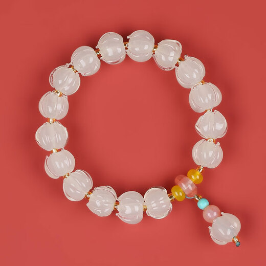 Baoxin Fanrui BOSFRU half-sugar colored glass bracelets sugar heart beads for women to send lotus flowers to their besties and sisters for good luck bracelets simple design accessories ice clear glass bracelets