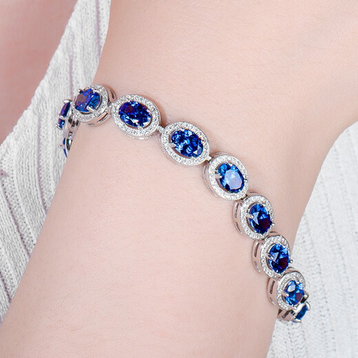 Nianfu sapphire bracelet women's s925 silver new style versatile pavé blue zircon tanzanite crystal bracelet 925 hand