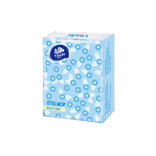 Vinda thin tough handkerchief paper portable paper towel napkin toilet paper facial tissue 3 layers 8 pieces * 30 pack