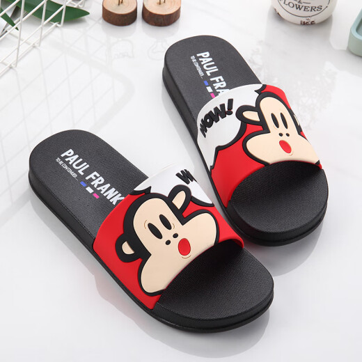 Big mouth monkey PaulFrank slippers for women summer children parent-child couple fashion cartoon home bathroom slippers men PF6219 red 38