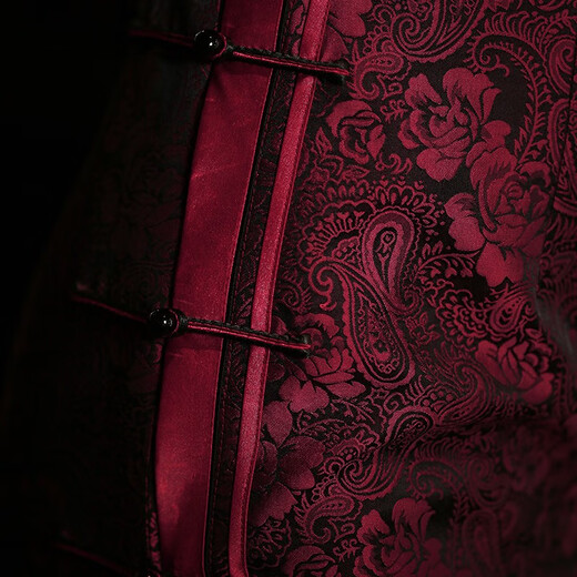 Xiyue 2025 Autumn New Heavy Silk Jacquard Satin Long Three Quarter Sleeve Mother's Cheongsam Dress New Year 130cm 3XL (Weight 135~145)