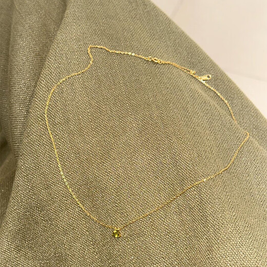Shixi Peridot Sterling Silver Necklace Colored Green Diamond Light Luxury Premium 18k Gold Plated Women's Triangular Pendant Clavicle Chain S925