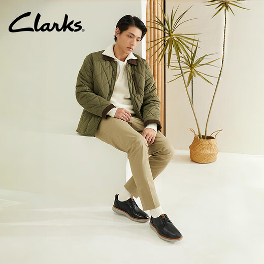 Clarks Blanding Series Men's Shoes Light Cushion Business Formal Leather Shoes Classic Retro Derby Shoes Black 261793827 41