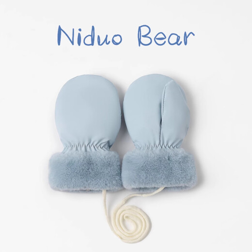 Nido Bear children's gloves baby plus velvet gloves boys and girls three-proof fabric gloves baby gloves winter