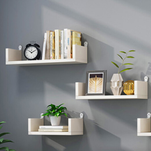 Shuaili punch-free wall shelf wall rack guest restaurant wall hanging bookshelf partition three-piece set white SL8214Z