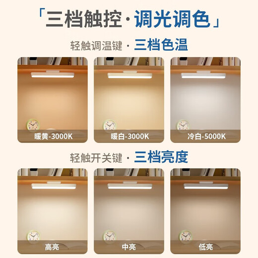 Philips (PHILIPS) led student rechargeable desk lamp school dormitory artifact adsorption led rechargeable emergency desk lamp cool lamp top version 330 hours long battery life dimming and color matching