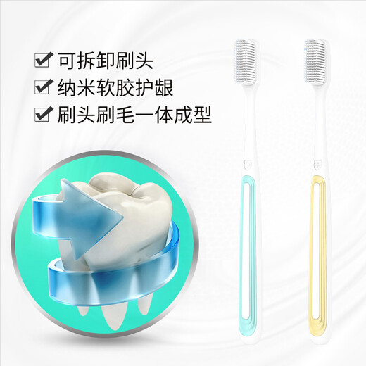 Namei Nano Antibacterial Soft Toothbrush Cleans Oral and Cares Gums 1 Pack + 2 Replacement Heads