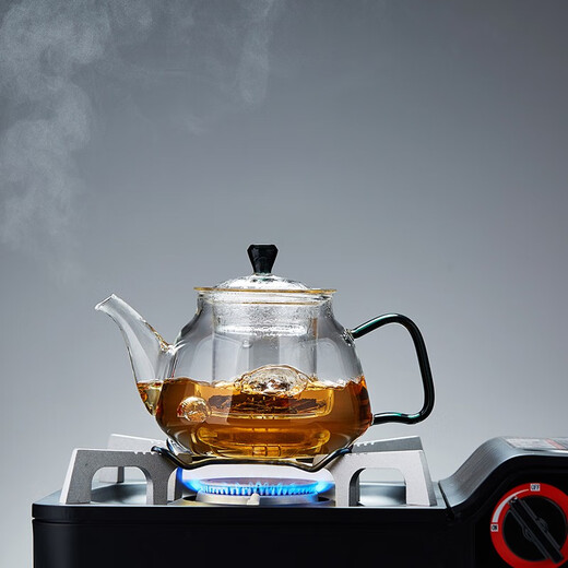 Mesni teapot glass teapot teapot Kung Fu tea set household thickened tropical-resistant filter liner kettle teapot green handle teapot 750ml