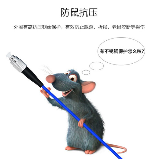 EB-LINK 电信级工程铠装光纤跳线单模单纤1芯室内机房铠甲尾纤防鼠咬跳钎金属加强钢丝 LC-FC单模单芯 80米