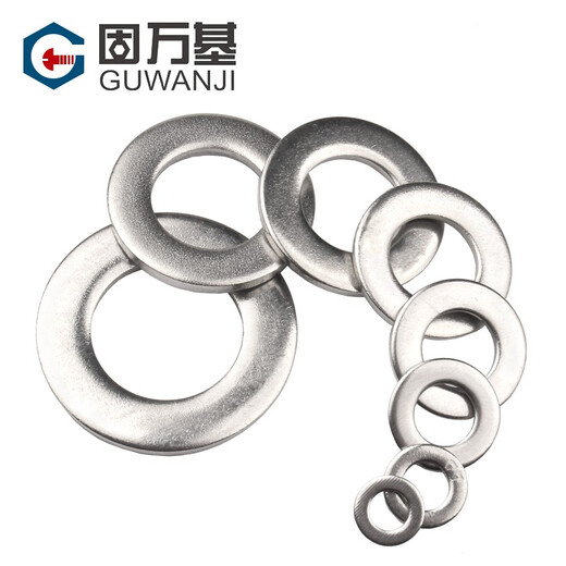 Guwanji 304 stainless steel metal gasket round flat washer ultra-thin flat washer retaining ring enlarged washer meson washer national standard M6x10x1 100 pieces