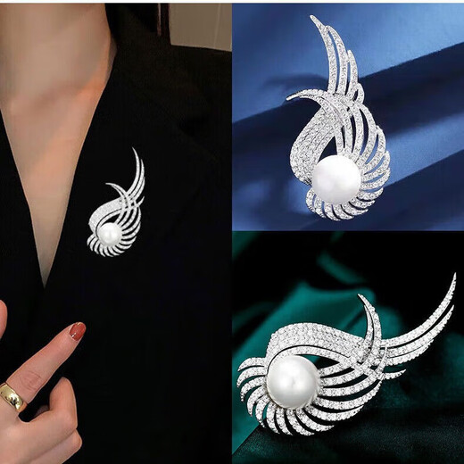 Ancient brooch, high-end women's light luxury corsage gift box, exquisite niche pin, silk scarf button, birthday gift for women, practical TW119 brooch 3-piece set