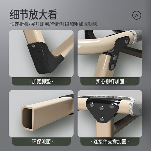 Qingjue Folding Sheet Single Nap Bed Folding Recliner Home Office Nap Bed Simple Camp Bed Accompanying Bed Hot Sale Round Tube Reinforcement-170*56