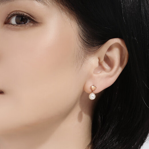 Ming brand jewelry Sakura beads-Flash Girl 18K gold rose gold pearl earrings gift for women CSH0168 pricing does not include K gold ear plugs about 0.87-0.98 grams