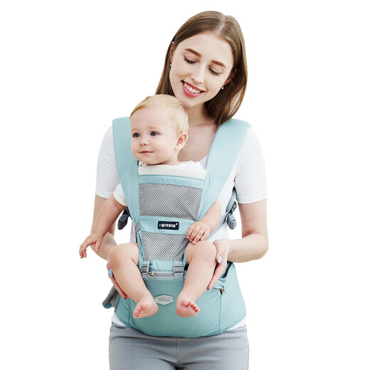 BETHBEAR Baby Carrier Waist Stool Four Seasons Breathable Mummy Bag Front Holding Stool Universal for All Seasons BS8101 Green