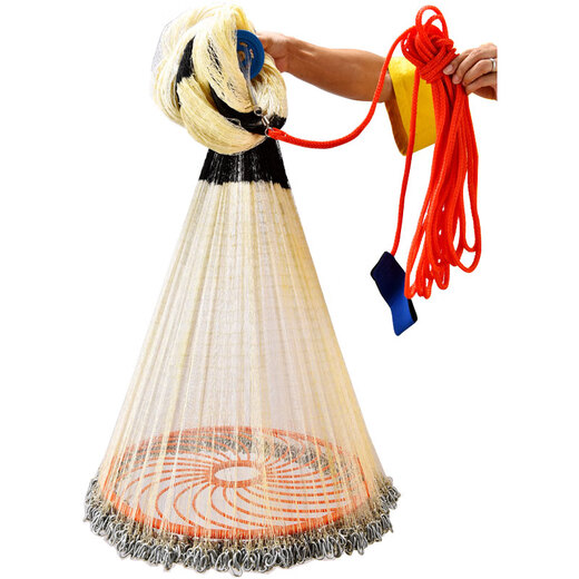 Manon Messiant Large Flying Disc Type Iron Chain Casting Disc Hand Throwing Fishing Net Powerful Horse Thread Braided Rotating Throwing Fishing Net Fishing Artifact Large Flying Disc Two Fingers Thick Wire 900 Type Free Luxury Fly