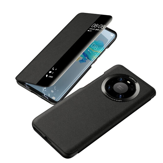 Karen Burton is suitable for Huawei mate40pro mobile phone case Mate40E protective cover magnetically absorbed intelligent leather [Black] Huawei Mate40Pro/40Epro universal